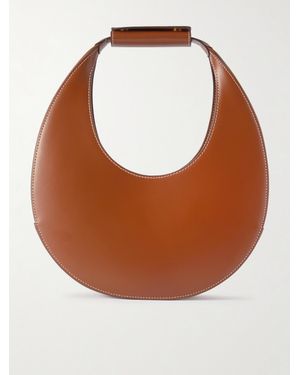 STAUD Sac À Main En Cuir Moon - Marron