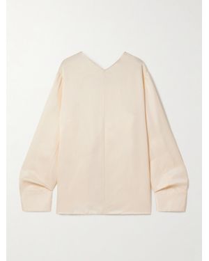 KHAITE Durion Open-Back Satin Top - Natural