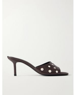 STAUD Bea 66 Studded Leather Sandals - Natural
