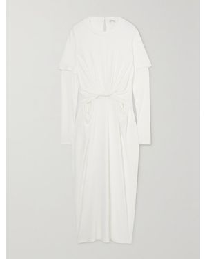 Loewe Draped Jersey Maxi Dress - White