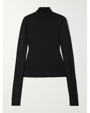 ÉTERNE Stehkragenoberteil Aus Stretch-Modal-Jersey - Schwarz