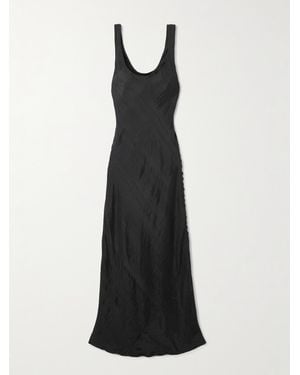 Alix Of Bohemia Adele Button-Embellished Silk-Faille Midi Dress - Black