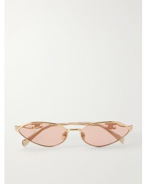 Celine Wire 01 Oval-Frame-Tone Sunglasses - Natural