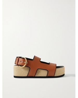 Neous Cher Leather Slingback Platform Sandals - Brown