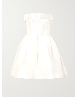 Alex Perry Elyse Strapless Silk-Faille Mini Dress - White