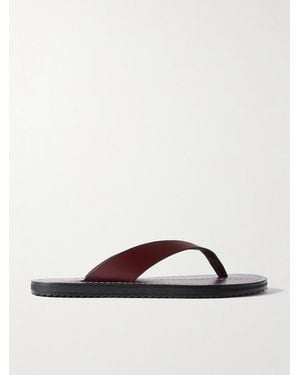 A.Emery Flora Leather Flip Flops - Brown