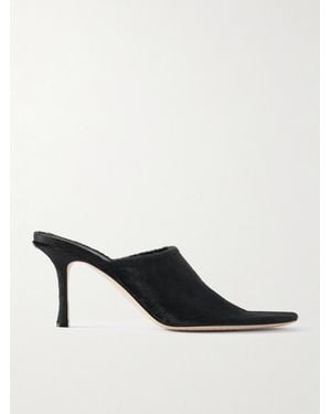 Christen Elipse Calf Hair Mules - Black