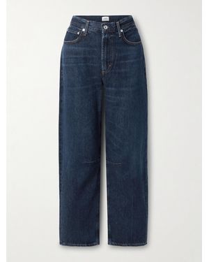 Citizens of Humanity Miro Long Mid-Rise Barrel-Leg Jeans - Blue