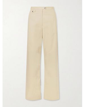 Calvin Klein Gemma Cotton Straight-Leg Trousers - Natural