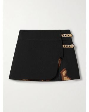 PUCCI Buckled Wool Mini Skirt - Black