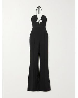 Jonathan Simkhai Gala Cutout Pleated Jersey Halterneck Jumpsuit - White