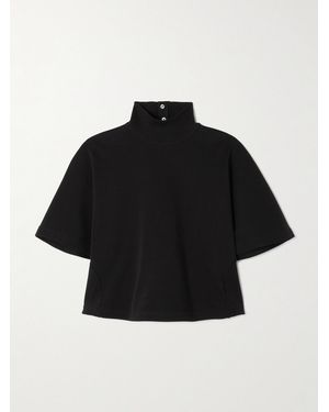 Alaïa Cropped Cotton-Jersey Turtleneck T-Shirt - Black