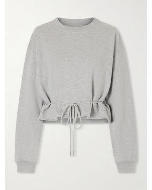 Dries Van Noten Ruffled Cotton-Jersey Sweatshirt - Gray