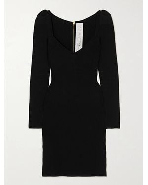 AZ FACTORY Mybody Ribbed Stretch-Knit Mini Dress - Black