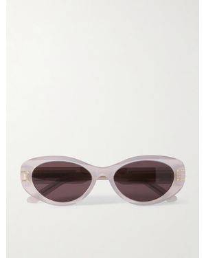 Dior Diorsignature B8U Oval-Frame Acetate Sunglasses - Brown