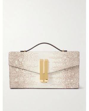 DeMellier London The Vancouver Lizard-Effect Leather Clutch - Natural