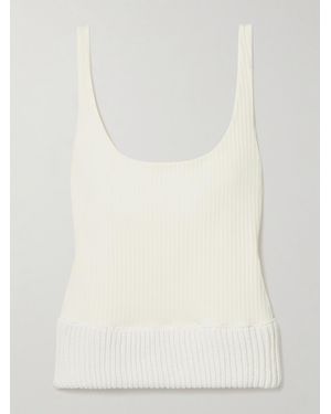 16Arlington Keo Cotton-Trimmed Ribbed Stretch-Jersey Tank - Natural
