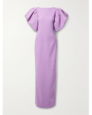 Oscar de la Renta Wool-Blend Gown - Purple