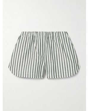 La Ligne Macaulay Striped Cotton And Linen-Blend Shorts - Multicolor