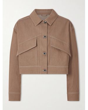 Brunello Cucinelli Cropped Cotton-Twill Jacket - Brown