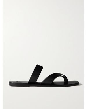 A.Emery Carter Leather Slides - Black