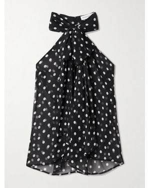 Nina Ricci Pussy-Bow Polka-Dot Silk-Muslin Blouse - Black