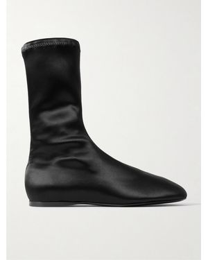 Proenza Schouler Tee Satin Ankle Boots - Black