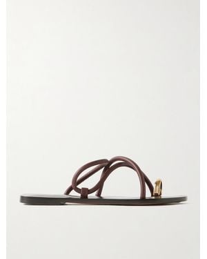 Emme Parsons Laurie Leather And-Tone Sandals - Brown