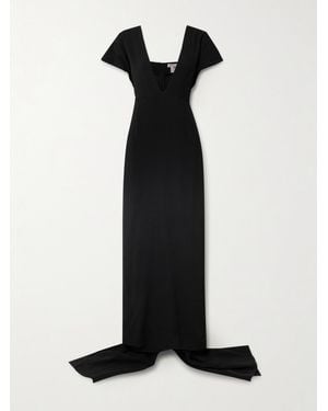 BERNADETTE Clara Draped Crepe Gown - Black