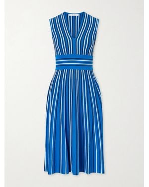 Max Mara Striped Knit Midi Dress - Blue
