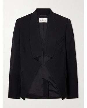 Givenchy Reverse Lapel Wool Grain De Poudre Jacket - Black