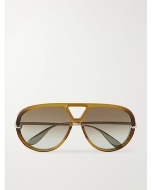 Bottega Veneta Aviator-Style Acetate Sunglasses - Brown