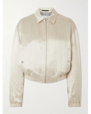 Maria McManus Hammered-Satin Bomber Jacket - Natural