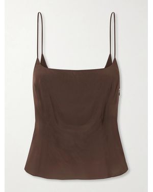 St. Agni Stretch Satin Cami - Brown