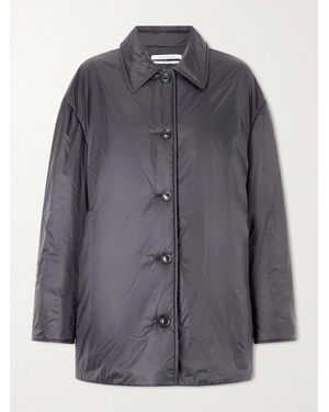 Another Tomorrow Balmacaan Padded Recycled-Shell Coat - Grey