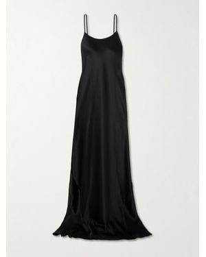 ÉTERNE Eve Open-Back Stretch-Silk Maxi Dress - Black