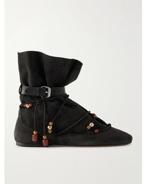Isabel Marant Letiz Suede Ankle Boots - Black