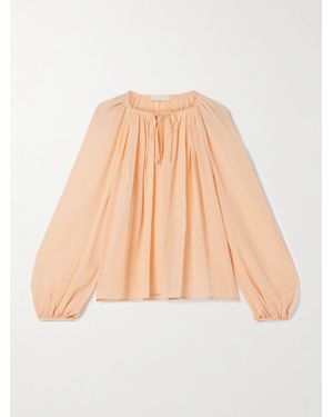 Ulla Johnson Safa Gathered Silk Crepe De Chine Blouse - Natural