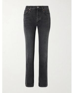 Saint Laurent Hoch Sitzende Jeans Mit Geradem Bein - Grau