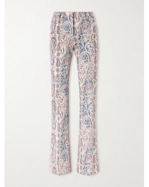 Etro Paisley-Jacquard Cotton-Blend Flared Pants - White