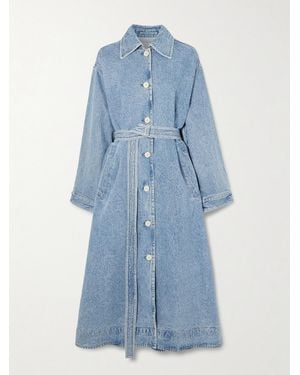 Agolde Maria Mcmanus Oversized Organic And Recycled Denim Trench Coat - Blue