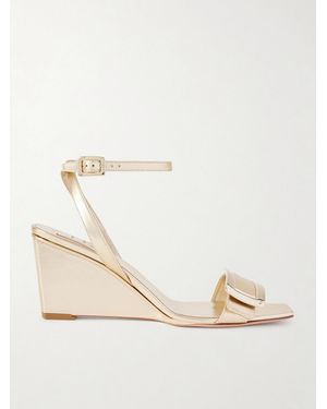 Roger Vivier Belle Vivier 60 Wedges Aus Metallic-Leder - Natur