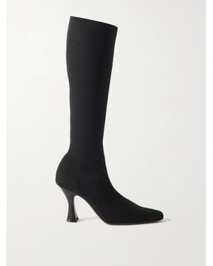 Neous Ran Stretch-Knit Knee Boots - Black