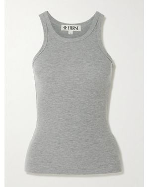 ÉTERNE Ribbed Stretch-Jersey Tank - Grey