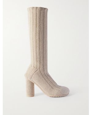 Bottega Veneta Knitted Atomic Boots 90 - White