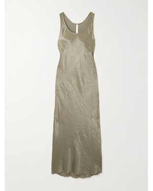 Lauren Manoogian Net Sustain Luster Bias Crinkled-Satin Maxi Dress - Natural