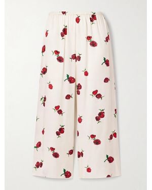 KHAITE Mindy Hose Mit Weitem Bein Aus- Bedrucktem Twill - Pink