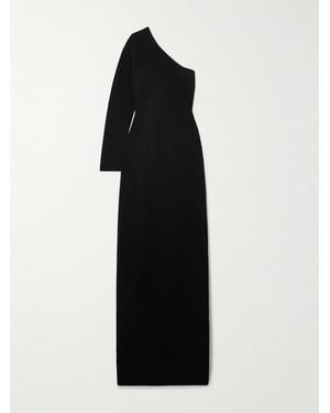 Nili Lotan Ranni One-Shoulder Stretch-Knit Maxi Dress - Black