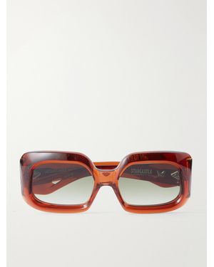 Jacques Marie Mage Starcastle Square-Frame Acetate Sunglasses - Brown