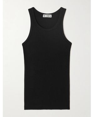 ÉTERNE Ribbed Stretch-Jersey Tank - Black